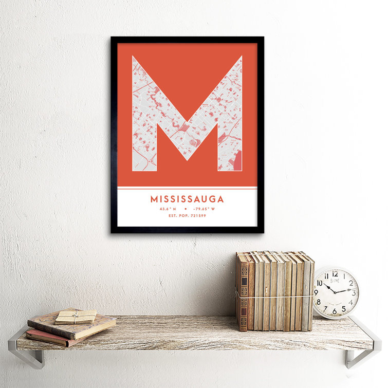 Wee Blue Coo Mississauga City Map Mississauga Orange by Picture Frame